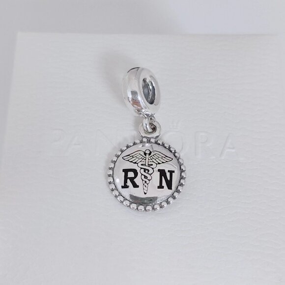 Pandora RN Registered Nurse Charm Life Saver Dangle Charm S925 Silver with box - Picture 3 of 9